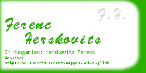 ferenc herskovits business card